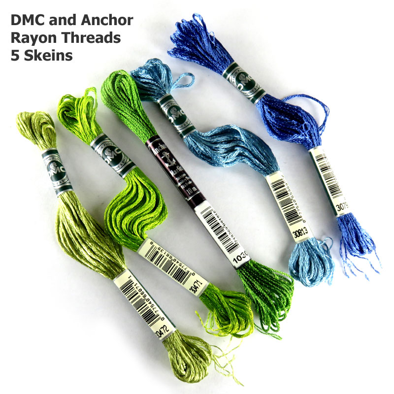 Thread - DMC and Anchor Rayon Thread 5 Skeins