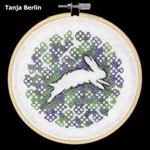 Blackwork Silhouette Design Running Rabbit PDF File