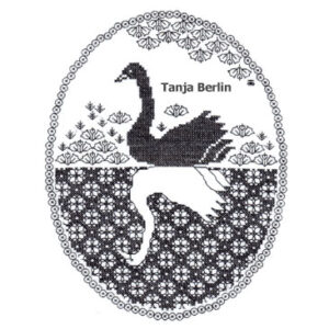 Cross-Stitch Meets Blackwork - Swan Reflections
