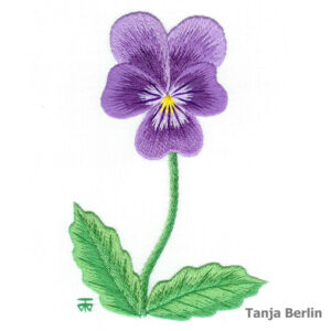 Needle Painting Purple Icicle Pansy Kit and PDF File with Colour Work-in-Progress Pictures