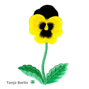 Needle Painting Bingo Yellow Blotch Pansy Kit and PDF File with Colour Work-in-Progress Pictures