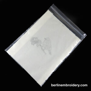 Piece of Fabric with the Chickadee on Blossom Branch Design