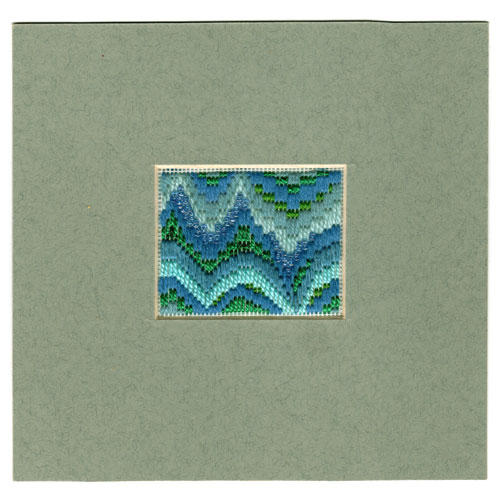 Bargello - Blues, Greens and Beads Stitched by Beppy Berlin #bbgb