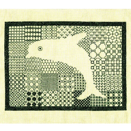 Blackwork Dolphin Sampler Stitched by Beppy Berlin #bds